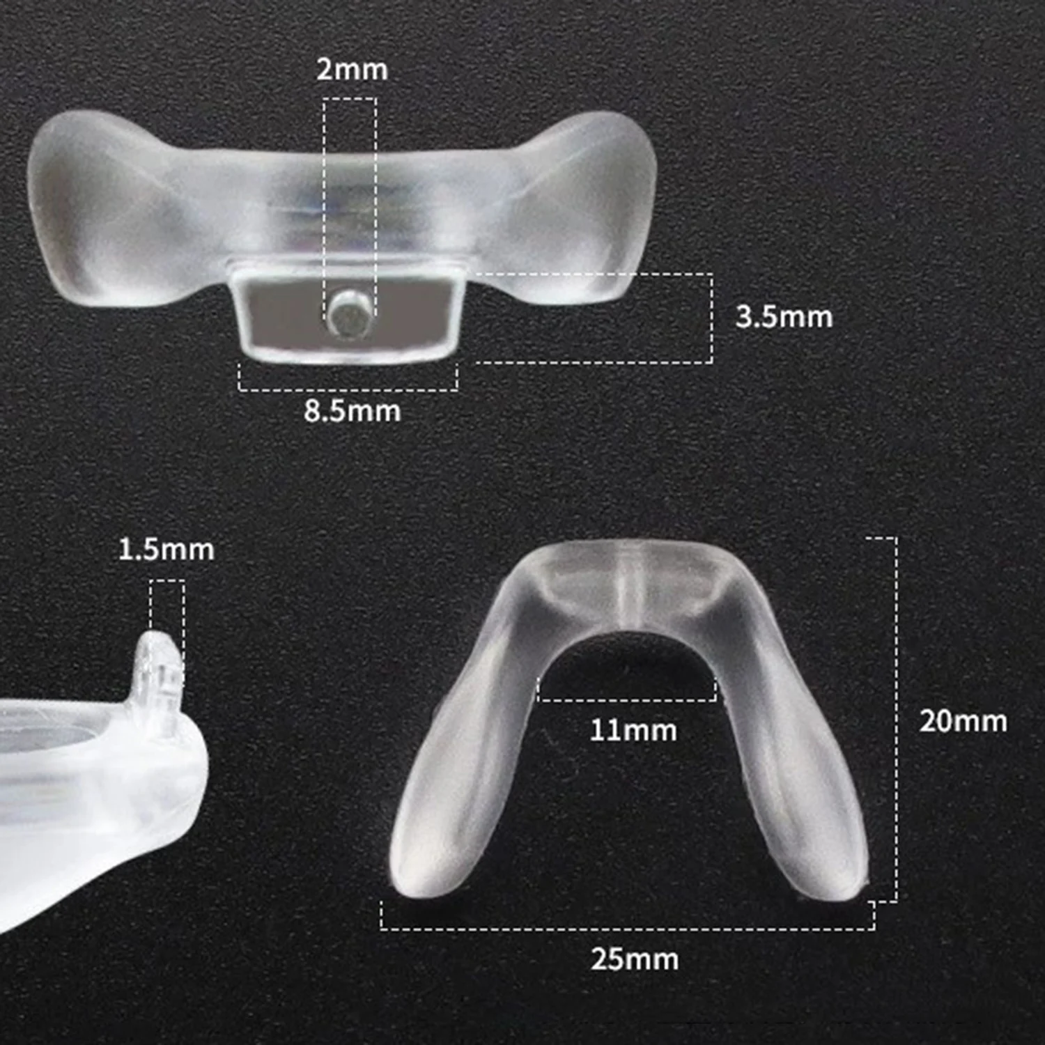 New U Shaped Nose Pads Eyeglasses Plug-in Anti Slip Silicone Bridge Strap Grip Hook Nose Pads