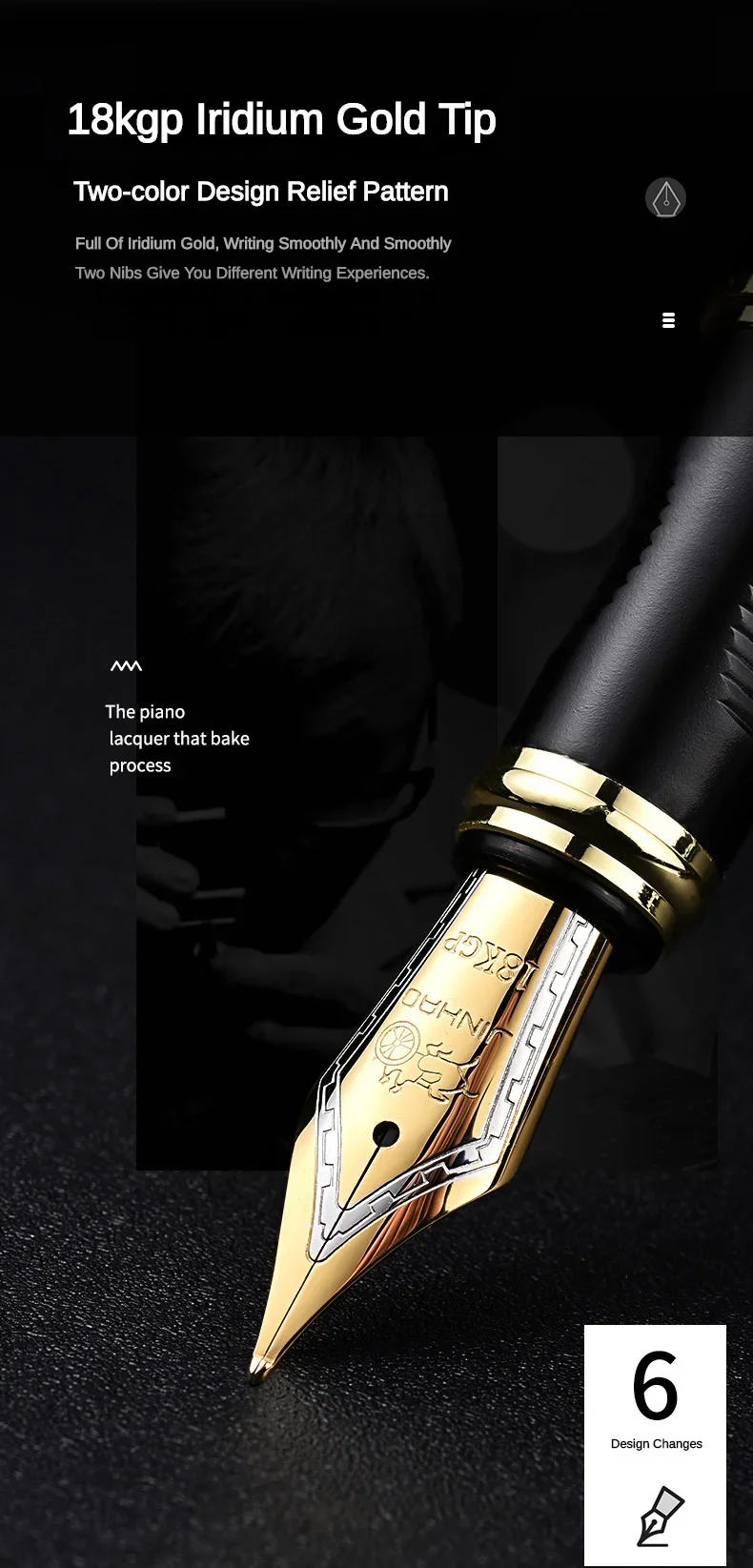 Jinhao X450 Fountain Pen M/Bent Fine Iraurita Nib Luxury Elegant Pens Writing ink Pens Office School Supplies Stationery PK 9019