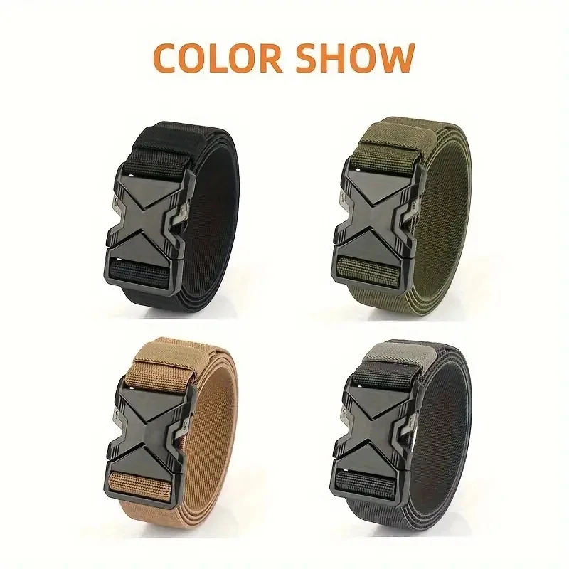 New Quick Release Pluggable Buckle Sports Belt Breathable ElasticMen Belts For Men Elastic Pants Belt