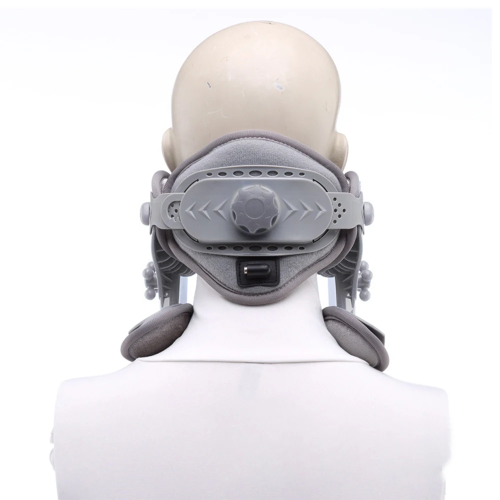 Adjustable Neck Traction Device Heating Neck Stretcher Cervical Traction Spine Collar Support for Muscle Relaxation Home Office