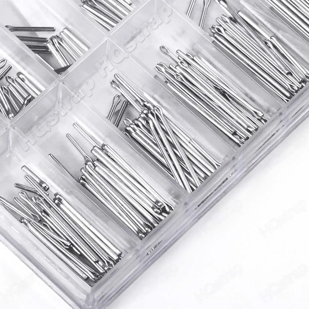 360pcs Watch Repair Tools Stainless Steel Watch Strap Link Pins Bar 6mm-23mm 18 Sizes with Box Watch Band Split Pins Accessories