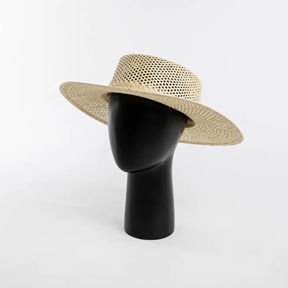 USPOP New Spring Summer Fashion Casual Hand-woven Hollow Wide Brim Straw Hat Breathable Beach Hat Straw Jazz Fedoras