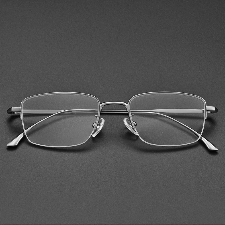 VICKY Pure Titanium Half Frame Ultra-light Simple Glasses Frame Men's Business Half Frame Can Be Customized Prescription Glasses
