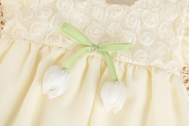 2026 New Summer Baby Clothes Sweet Infant Girls Tulip Bodysuit Flying Sleeve Princess Dress Sister Dress Toddler Outwear