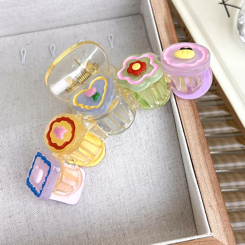 Colorful Dopamine Hair Claw Hairpins for Girls Women Korean Sweet Simple Irregular Hair Clips Headwears Fashion Design