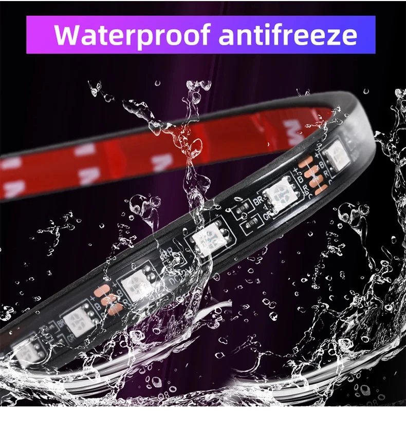 12V Motorcycle Led Light Multi-Color Atmosphere Light Sound Control Decorative Neon Lamp For Harley Yamaha Honda Kawasaki Suzuki