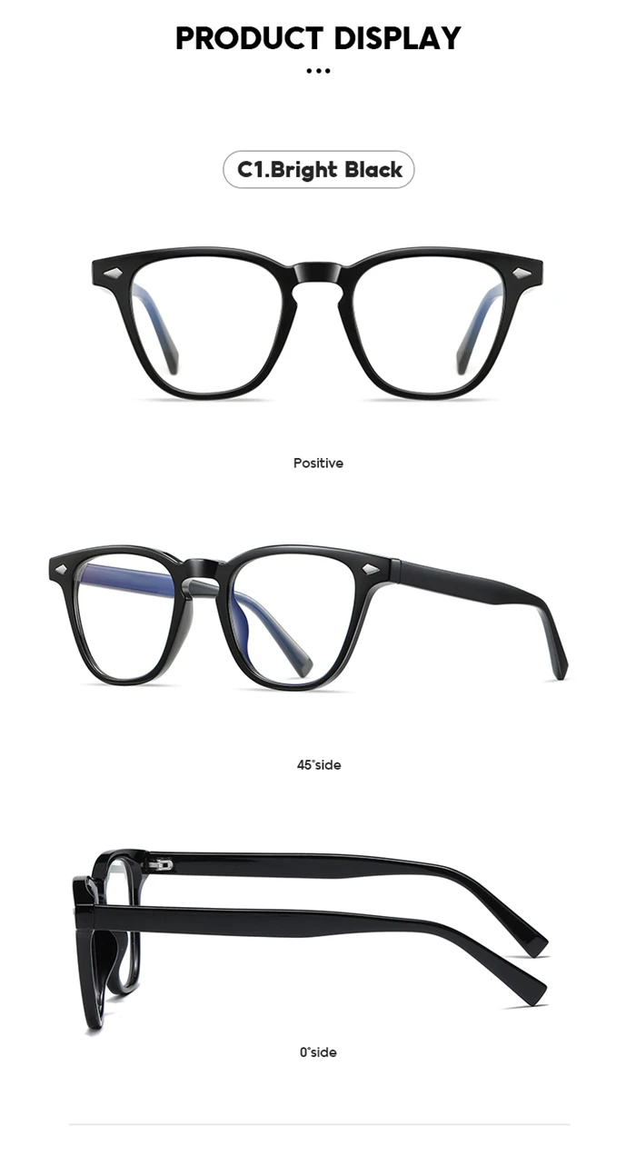 Vintage Square Prescription Glasses For The Nearsighted Rivet Frame Anti Blue Rays Student Myopes Lunettes 0 -0.5 -0.75 To -6.0