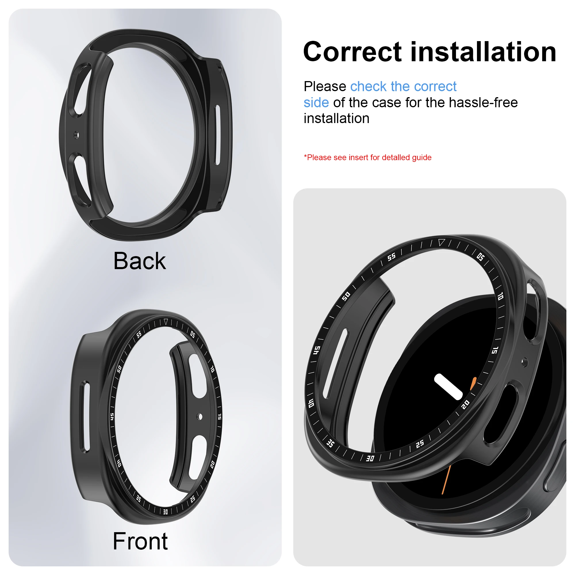 PC Case+Metal scale For Samsung galaxy watch 8 44 40mm Accessories Hollow Protective Bumper shell For galaxy watch 8 cover 44mm