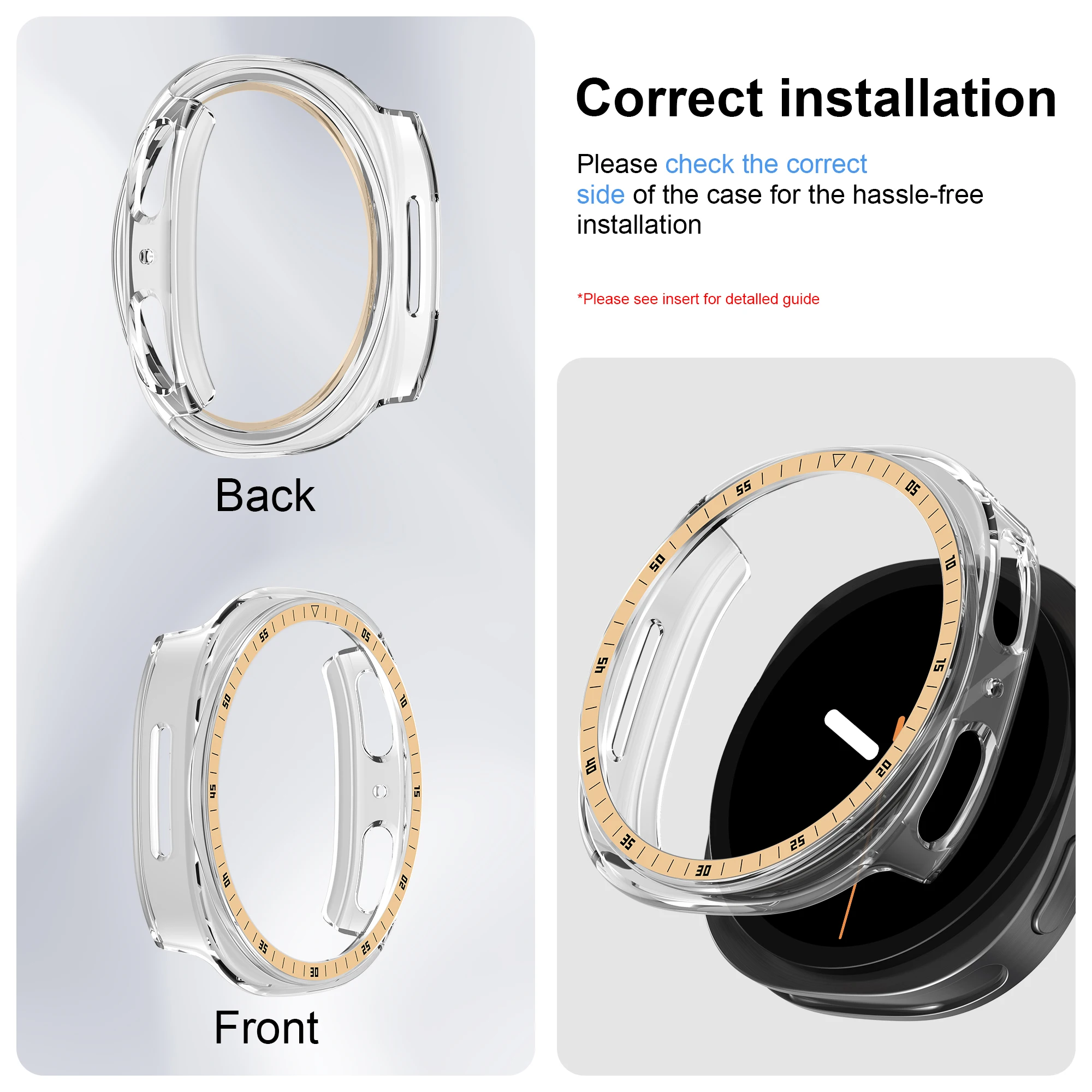 PC Case+Metal scale For Samsung galaxy watch 8 44 40mm Accessories Hollow Protective Bumper shell For galaxy watch 8 cover 44mm