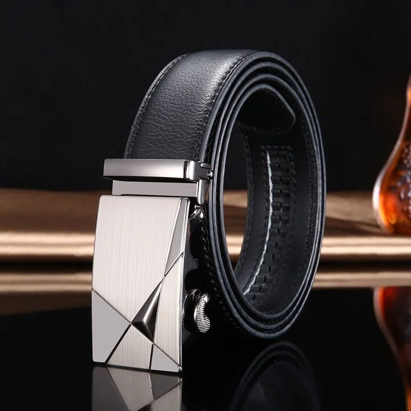 Men's belt automatic buckle leather men's high-quality leather belt jeans casual fashion versatile