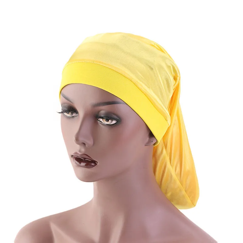 New Unisex Open wide elastic band Satin Pocket Bonnet silky dreadlock braids baggy cap Men Women Long Cylinder Sleeping Cap