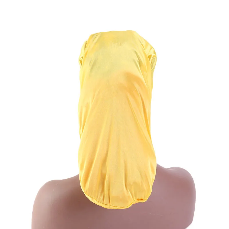 New Unisex Open wide elastic band Satin Pocket Bonnet silky dreadlock braids baggy cap Men Women Long Cylinder Sleeping Cap