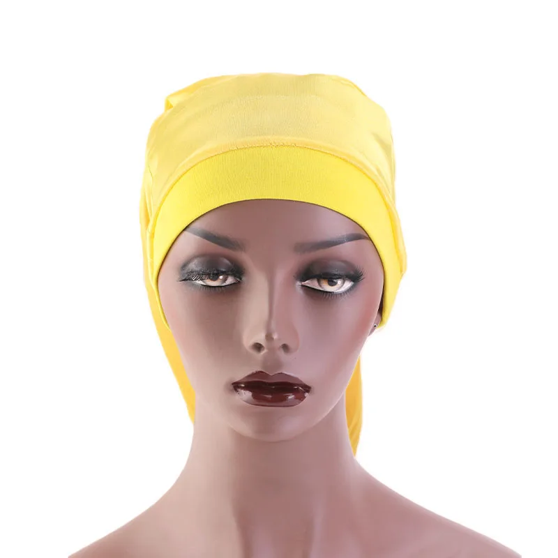 New Unisex Open wide elastic band Satin Pocket Bonnet silky dreadlock braids baggy cap Men Women Long Cylinder Sleeping Cap