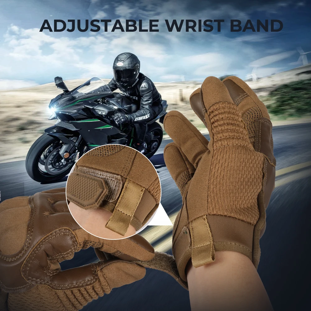 Touchscreen PU Leather Motorcycle Gloves Racing Pit Bike Riding Motorbike Moto Motocross Enduro Non-slip Protective Gear Men