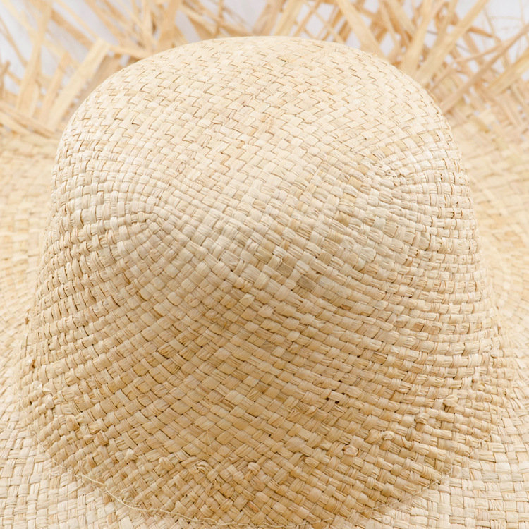 New Natural Lafite Men's Women's Sun Hats Wide-brimmed Floppy Folding UV Straw Hat Holiday Wedding Fashion Sunscreen Beach Hat