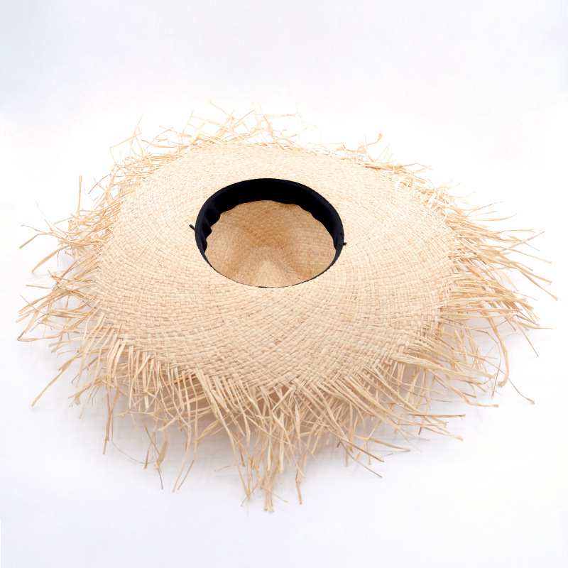 New Natural Lafite Men's Women's Sun Hats Wide-brimmed Floppy Folding UV Straw Hat Holiday Wedding Fashion Sunscreen Beach Hat