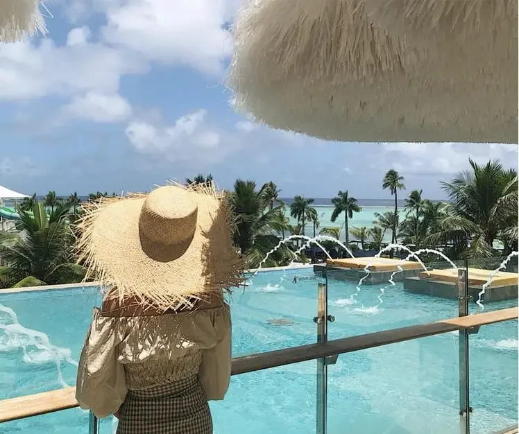 New Natural Lafite Men's Women's Sun Hats Wide-brimmed Floppy Folding UV Straw Hat Holiday Wedding Fashion Sunscreen Beach Hat