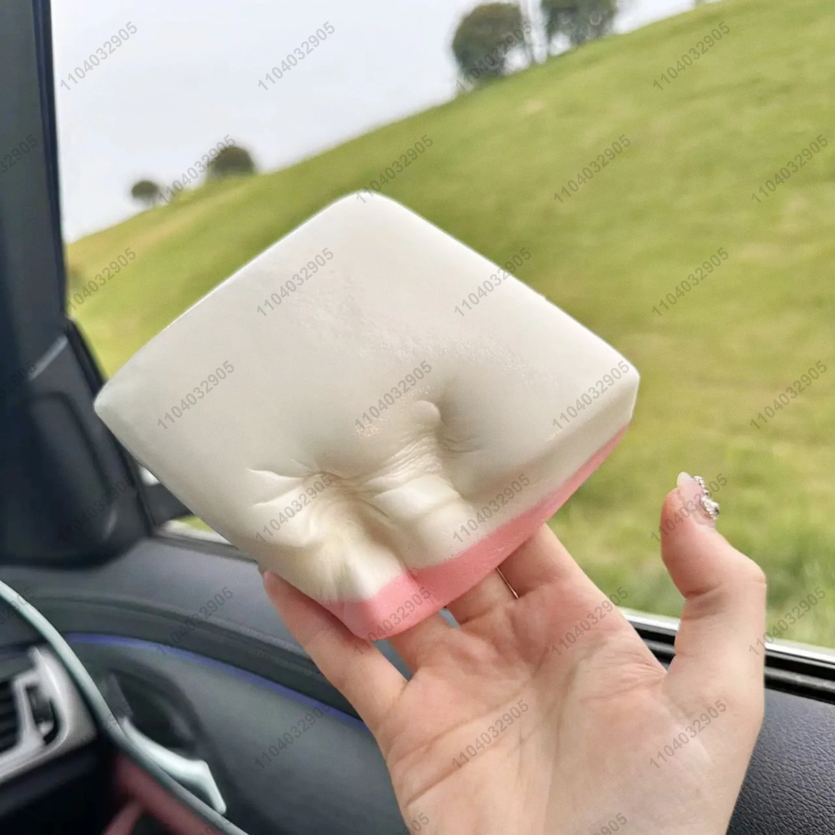 Squishy Double-Sided Sticky Rice Cake Pink Slow Rising Rice Cake Squishy Slow Rebound Cake Bread Stress Release Hand Relax Gift