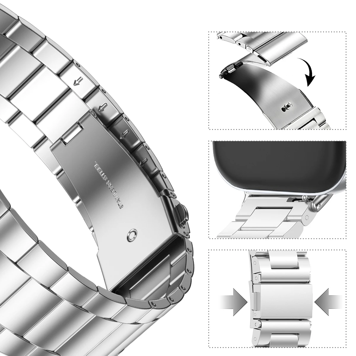 Stainless Steel Strap For Redmi Watch6 5 4 Metal Luxury Band Replacement Watchband For Xiaomi MiBand8/9Pro Sport Bracelet Correa