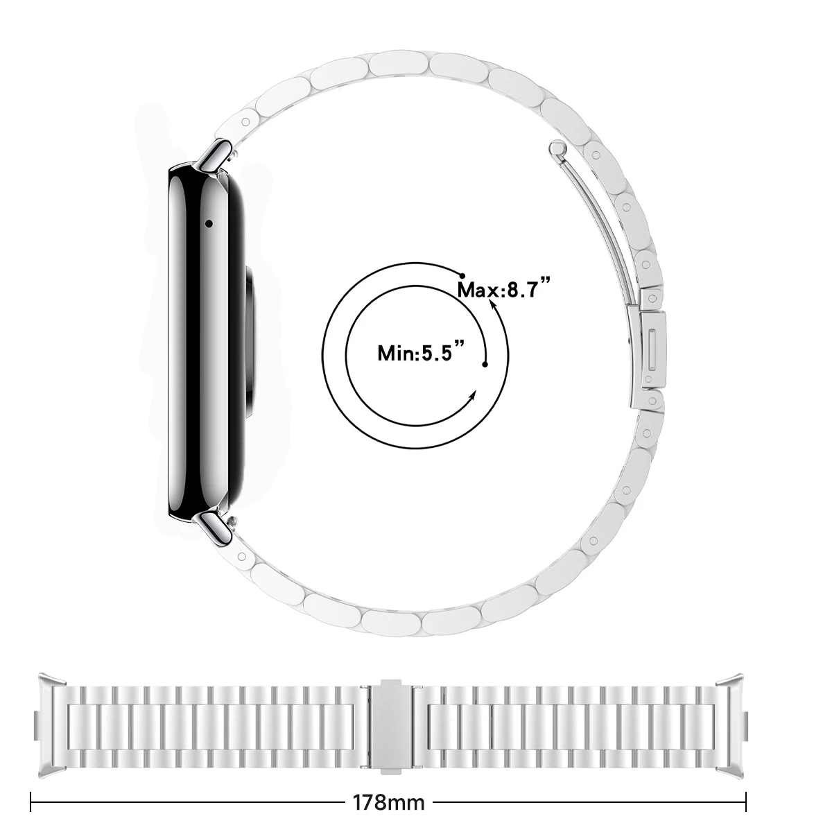 Stainless Steel Strap For Redmi Watch6 5 4 Metal Luxury Band Replacement Watchband For Xiaomi MiBand8/9Pro Sport Bracelet Correa