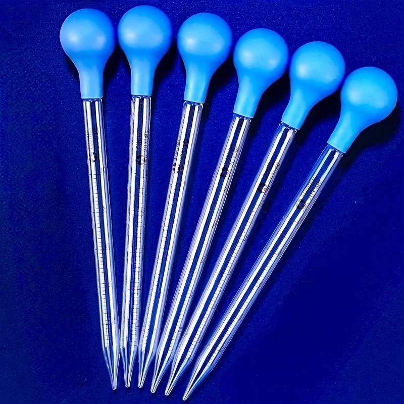 Glass Graduated Burette Laboratory Pipette With Large Rubber Cap 10 Ml Glass Stirring Rod For Transferring Li