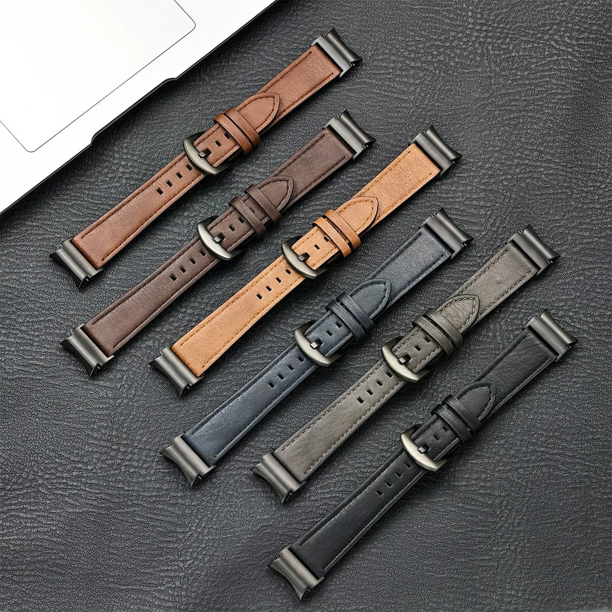 No Gap Leather Strap for Samsung Galaxy Watch 7 6 5 4 40mm 44mm 6Classic 43mm 47mm Watchband Bracelet for Galaxy Watch 5Pro 45mm