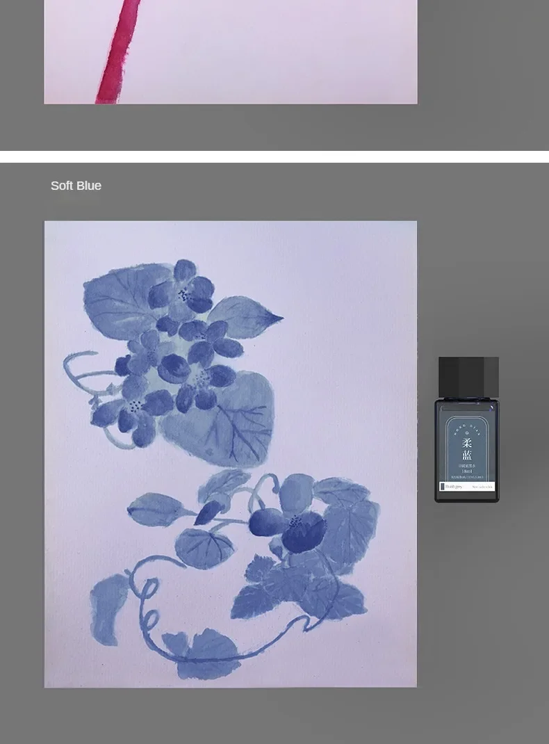 HONGDIAN Fountain Pen Ink 18ml Chinese ink Multicolour Glass Bottled Writing Calligraphy ink Office School Supplies Stationery