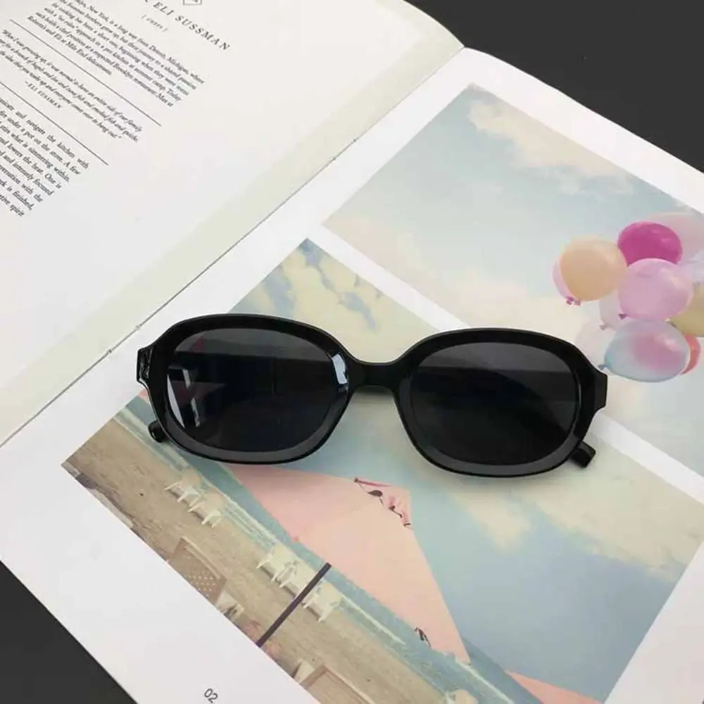 Korean Travel Retro Sunglasses UV400 Protection Eyewear Driving Glasses Sun-Protective Black Shades Glasses for Women Man