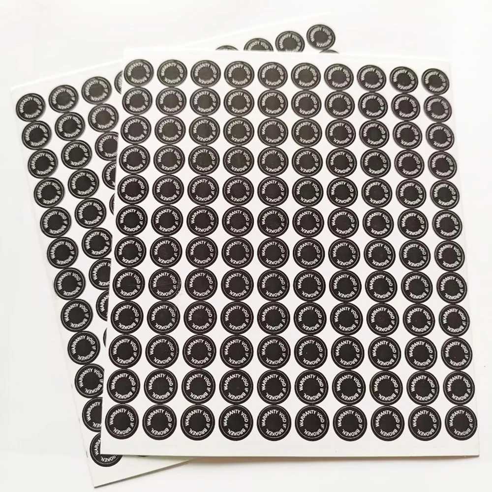 6/8/11/14mm WARRANTY VOID IF BROKEN Screw Hole Sticker Tamper Evident Brittle Paper Security Seal Removal Proof Open Invalid