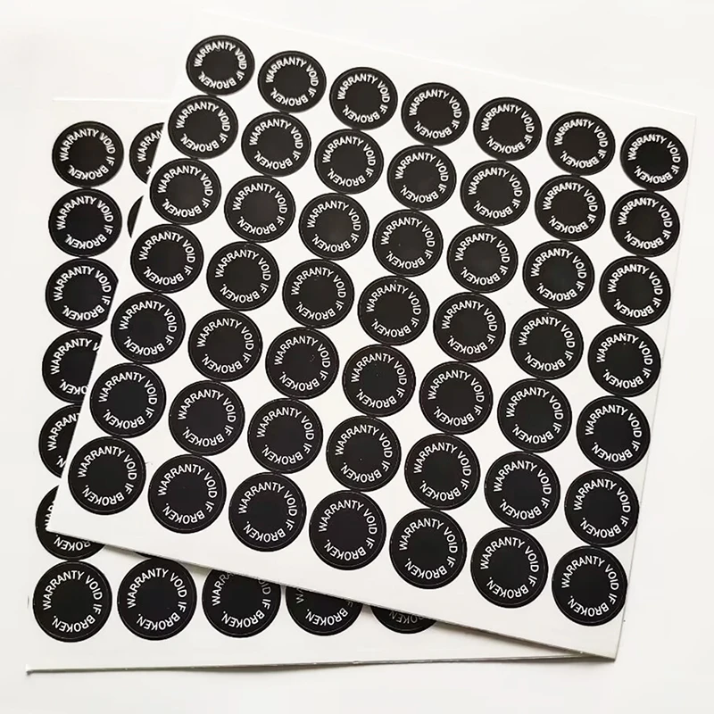 6/8/11/14mm WARRANTY VOID IF BROKEN Screw Hole Sticker Tamper Evident Brittle Paper Security Seal Removal Proof Open Invalid