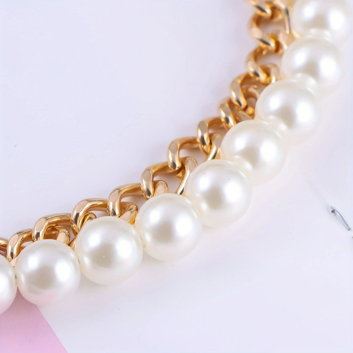 1Pcs Pearl Purse Chain Short Handle Replacement Bag Chain Strap Metal Shoulder Chain Handbag Chain Accessories for Purse Bags