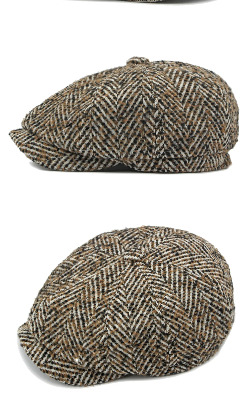 HT4409 Beret Cap Autumn Winter Cap Hat Men Women Striped Artist Painter Wool Beret Hat Male Female Ivy Octagonal Flat Cap Berets