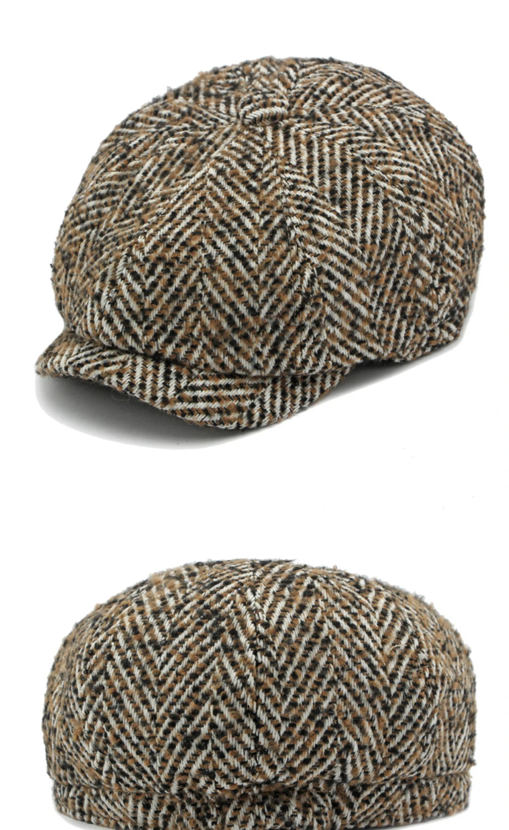 HT4409 Beret Cap Autumn Winter Cap Hat Men Women Striped Artist Painter Wool Beret Hat Male Female Ivy Octagonal Flat Cap Berets