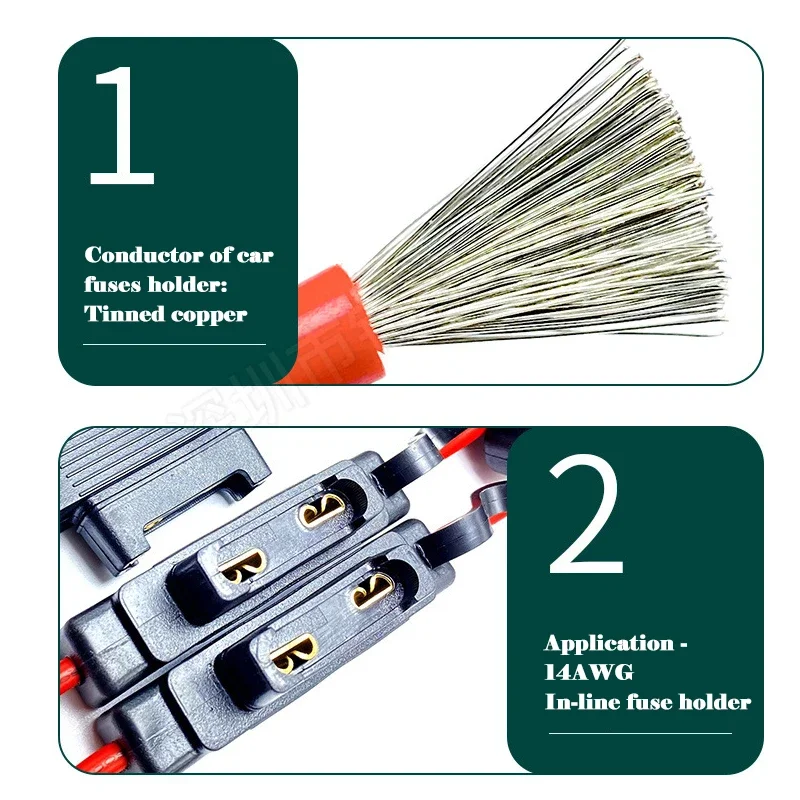 Lots Automotive Mini Waterproof Fuse Holder 14AWG For 2V 30A Car Insert In-Line Fuse Holder, Cord Cutting Switch Socket