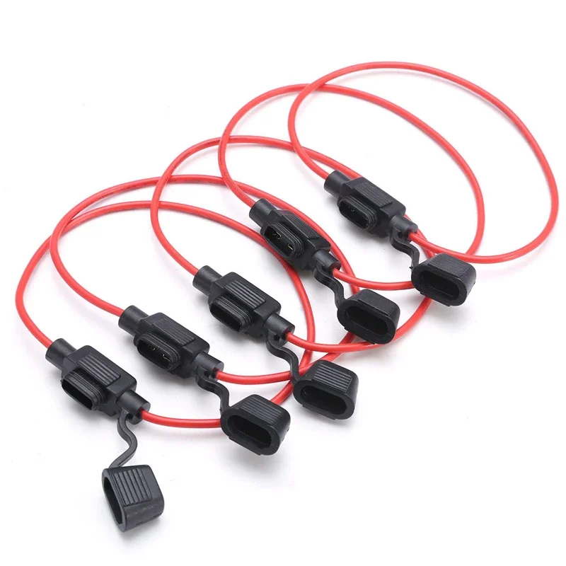 Lots Automotive Mini Waterproof Fuse Holder 14AWG For 2V 30A Car Insert In-Line Fuse Holder, Cord Cutting Switch Socket