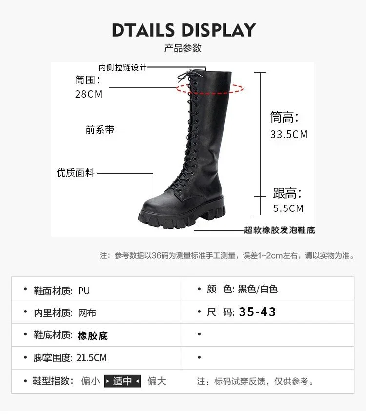 Women's Mid Calf Boots Padded Shoes Knee High Winter Sneakers Punk Style Military Casual White Black 2024 Lucury Platform Woman
