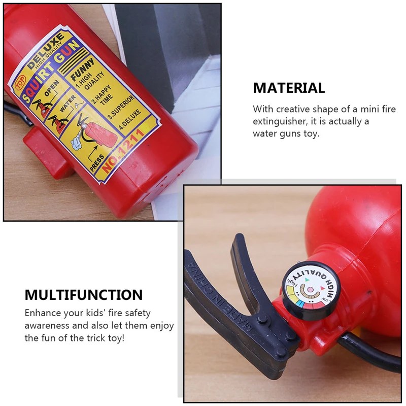 2pcs Funny Mini Fire Extinguisher Toy Water Guns Spray Water Outdoor Pool Beach Summer Toys Fireman Squirters for Kids Party
