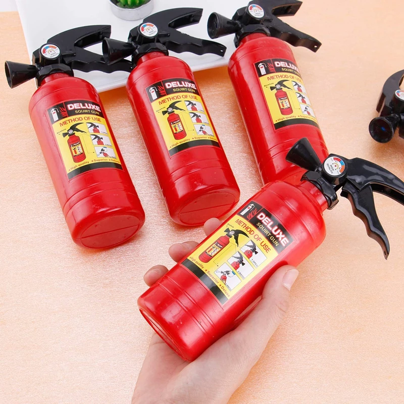 2pcs Funny Mini Fire Extinguisher Toy Water Guns Spray Water Outdoor Pool Beach Summer Toys Fireman Squirters for Kids Party