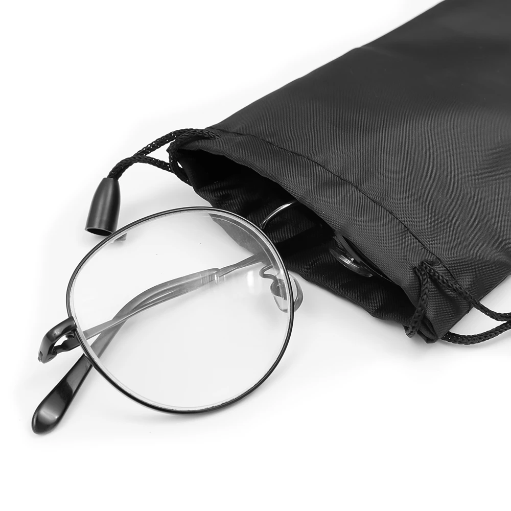 Sunglasses Storage Bag Women Men Black Waterproof Portable Storage Bag Dustproof Drawstring Fashion Glasses Bag Simple Accessory