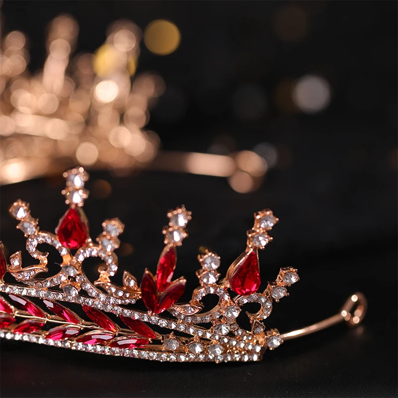 Bridal Crown Hair ornament blue Rhine Stone Crown Luxury Banquet Dress Crown Wedding Gold Hair Ornament Bridal Headdress