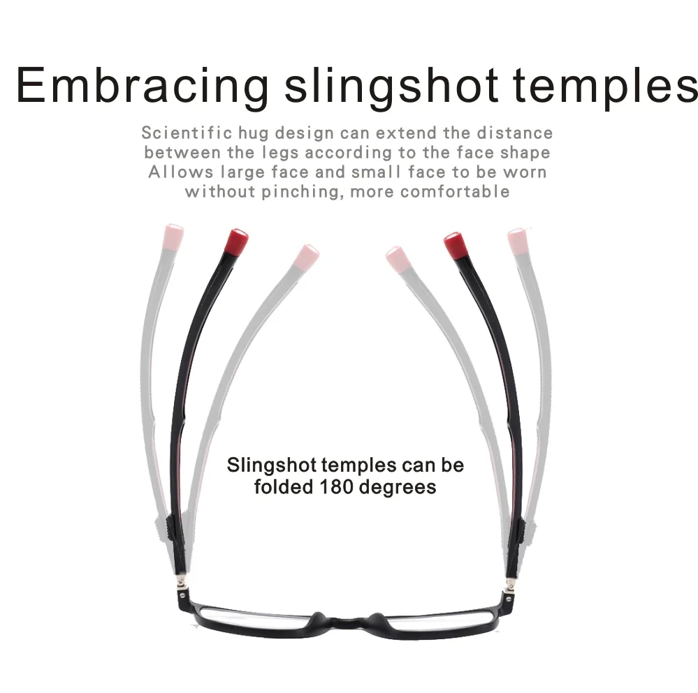 Magnetic Readers Reading Glasses for Men Portable Square Plastic Titanium Diopter Hanging Neck 1.0 1.5 2.0 2.5 3.0 3.5