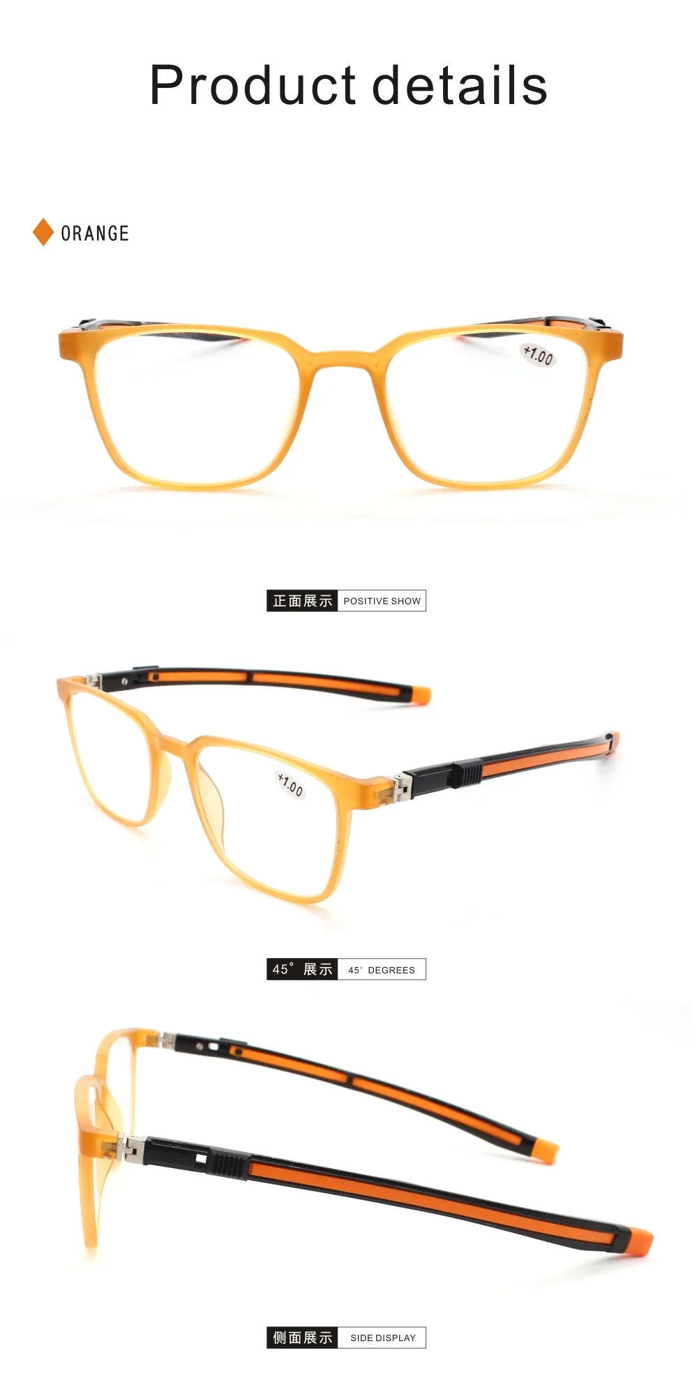 Magnetic Readers Reading Glasses for Men Portable Square Plastic Titanium Diopter Hanging Neck 1.0 1.5 2.0 2.5 3.0 3.5