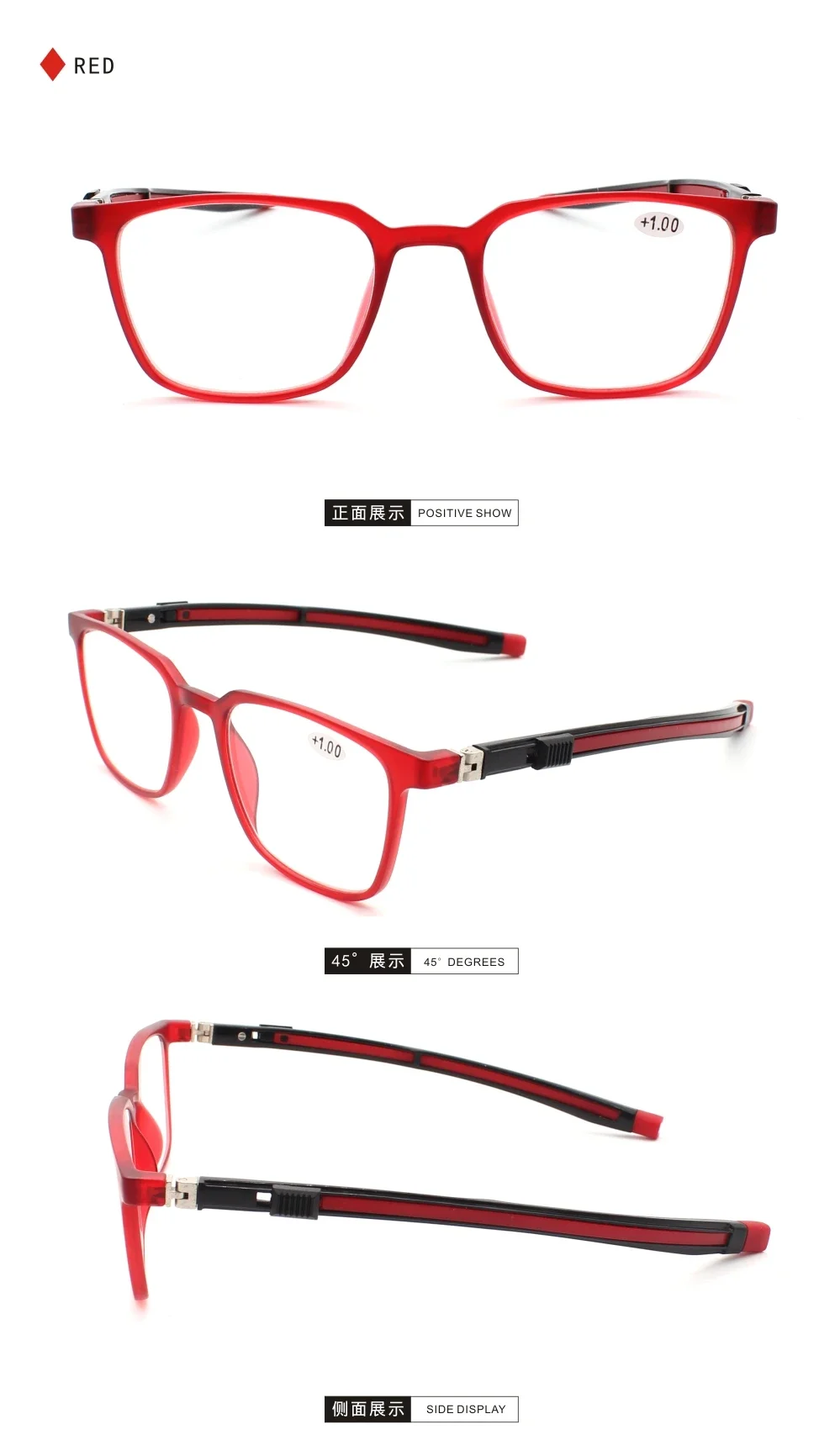 Magnetic Readers Reading Glasses for Men Portable Square Plastic Titanium Diopter Hanging Neck 1.0 1.5 2.0 2.5 3.0 3.5