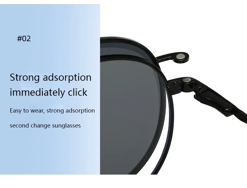 Roud Frame Polarized Sunglasses Magnetic With 2 Clips On Glasses Metal Frame Legs Optical Eyeglass Magnet Eyeglasses 3 IN 1