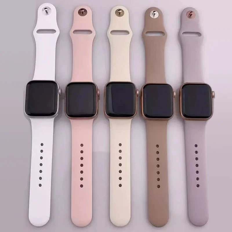 Silicone Band For Apple Watch strap 44mm 45mm 40mm 41mm 42-38mm 45 mm sport bracelet iwatch series 8 7 6 5 4 3 SE 9 Ultra 2 49mm
