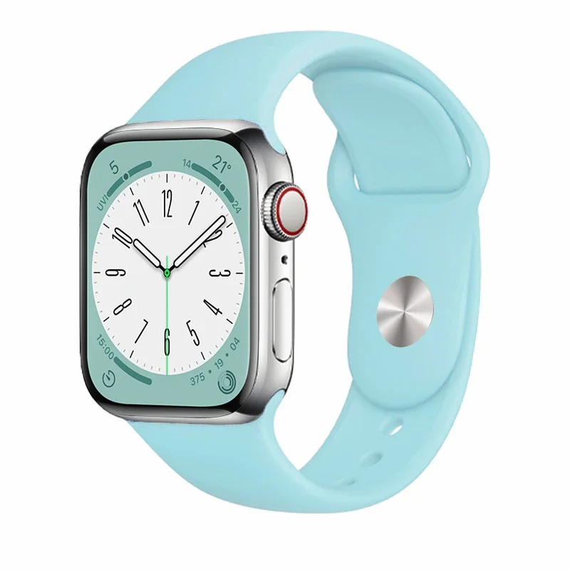 Silicone Band For Apple Watch strap 44mm 45mm 40mm 41mm 42-38mm 45 mm sport bracelet iwatch series 8 7 6 5 4 3 SE 9 Ultra 2 49mm