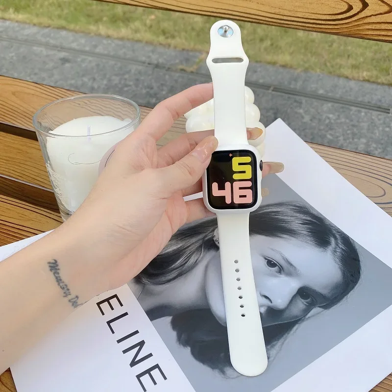 Silicone Band For Apple Watch strap 44mm 45mm 40mm 41mm 42-38mm 45 mm sport bracelet iwatch series 8 7 6 5 4 3 SE 9 Ultra 2 49mm