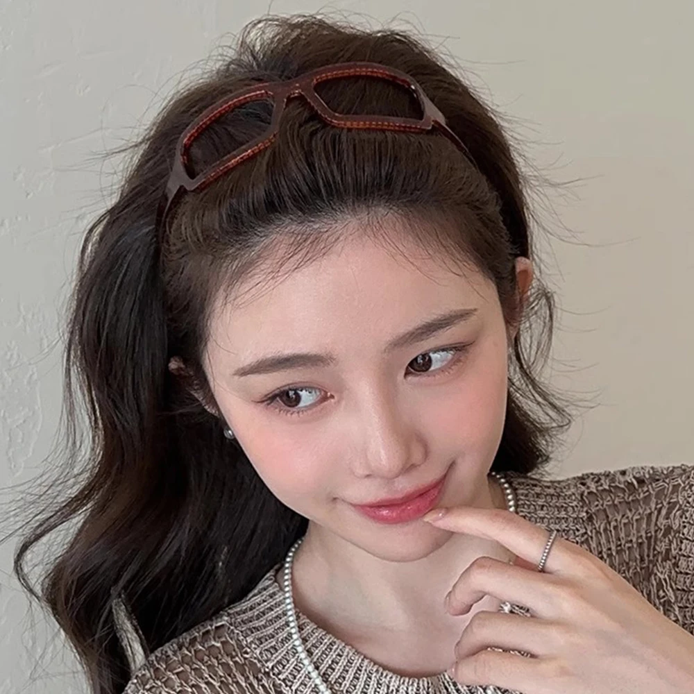 Sunglasses Frame Shape Hair Hoop Glasses Hairband For Women Girl Sweet Fixed Headband Hair Ornament Fashion Hair Accessories