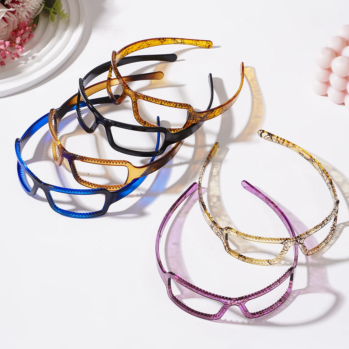 Sunglasses Frame Shape Hair Hoop Glasses Hairband For Women Girl Sweet Fixed Headband Hair Ornament Fashion Hair Accessories