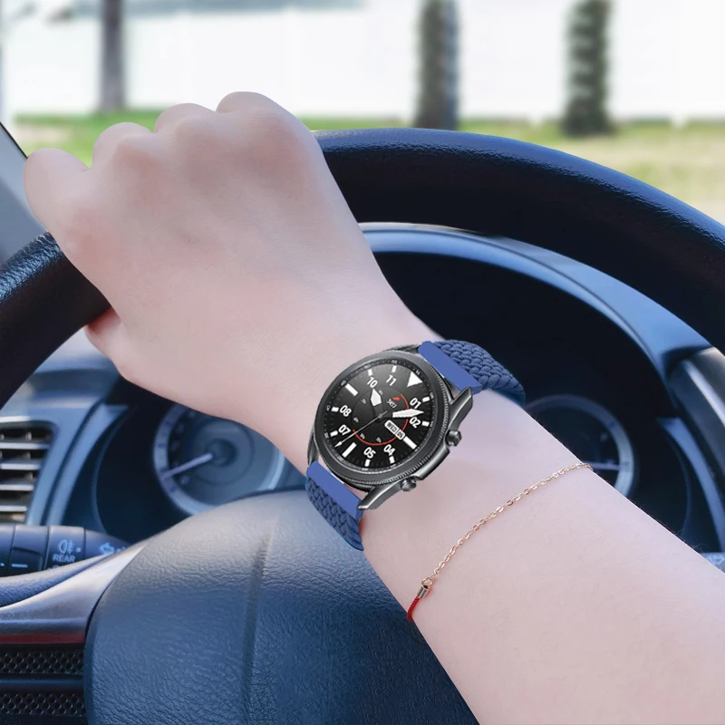 20mm 22mm Band for Samsung Galaxy watch 7/4/6/5 pro/active 2/Gear S3 braided solo loop bracelet correa Huawei watch GT 2 3 strap